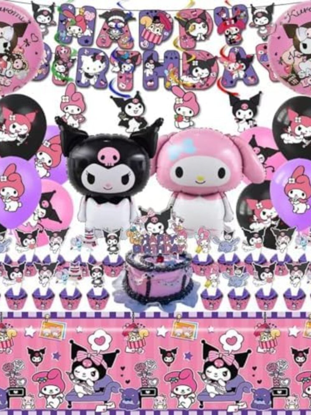 52PCS Kuromi Birthday Party Supplies